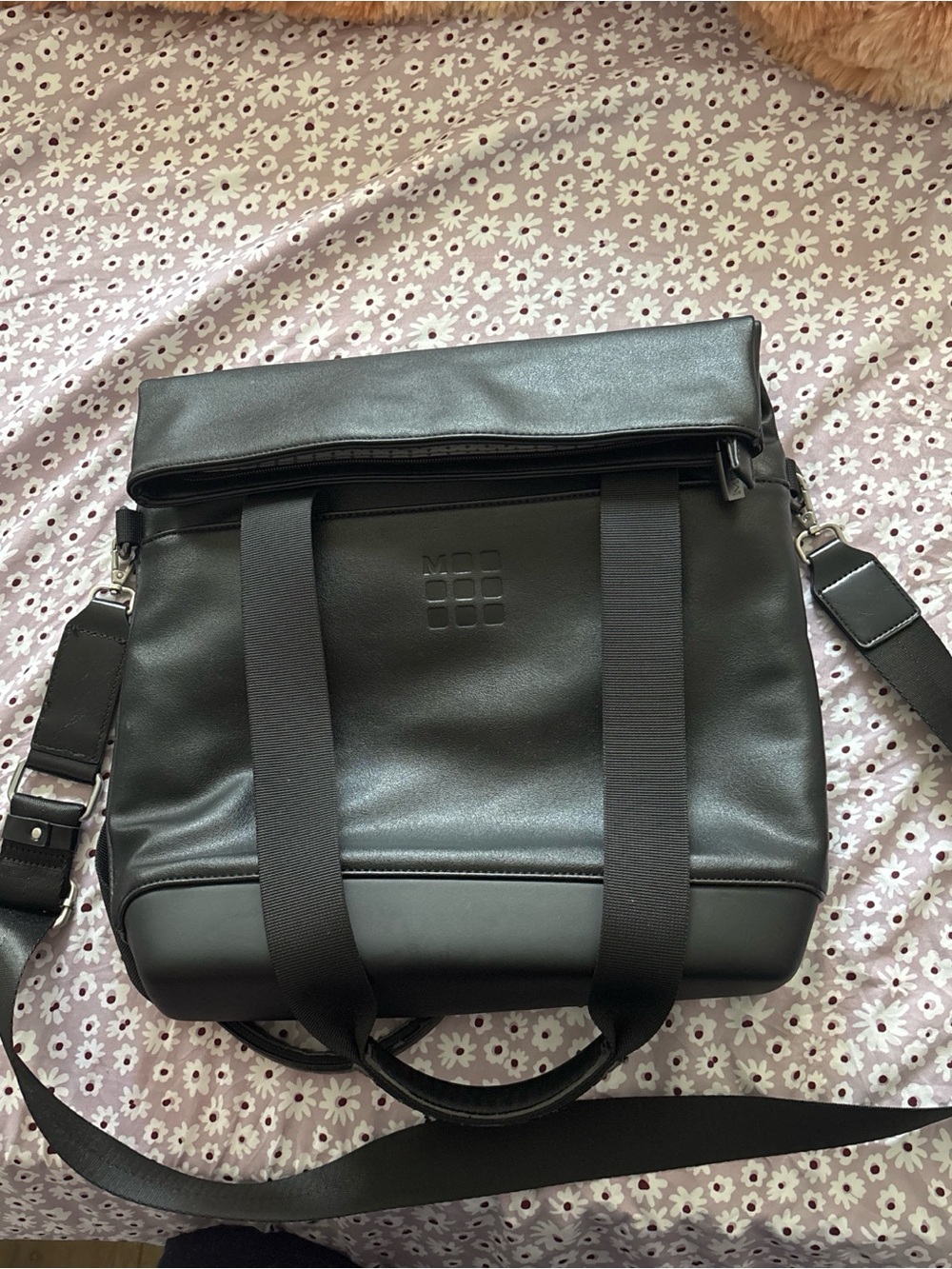 Moleskine Black Convertible Crossbody Tote